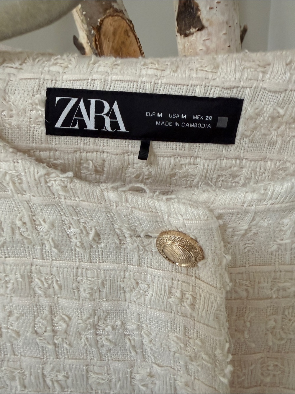 Zara Cropped Button Jacket - Picture 2 of 4